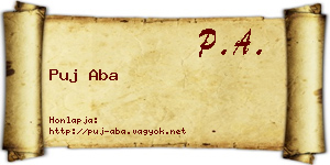 Puj Aba névjegykártya